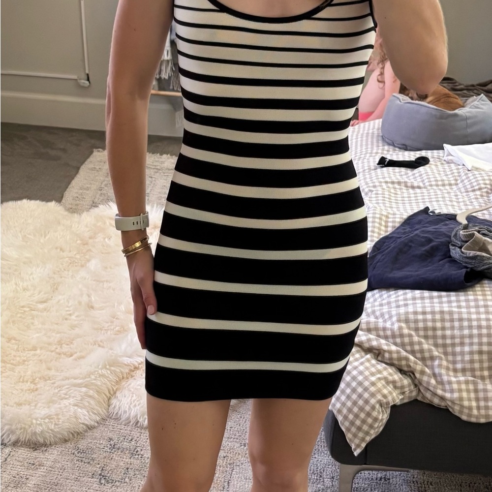 Striped Black and White Dress